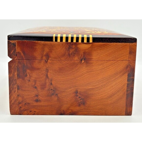 Morrocan Juniper Thuya Wooden Jewelry Boxes Handcrafted Signed Exotic‎ Inlay EUC - Picture 5 of 16